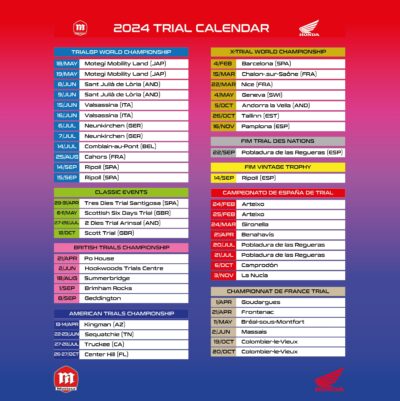 2024 Trial Competition Calendar